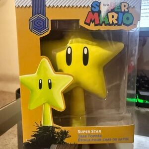 NIB 2018 Super Mario Super Star Tree Topper - Yellow Star OBO